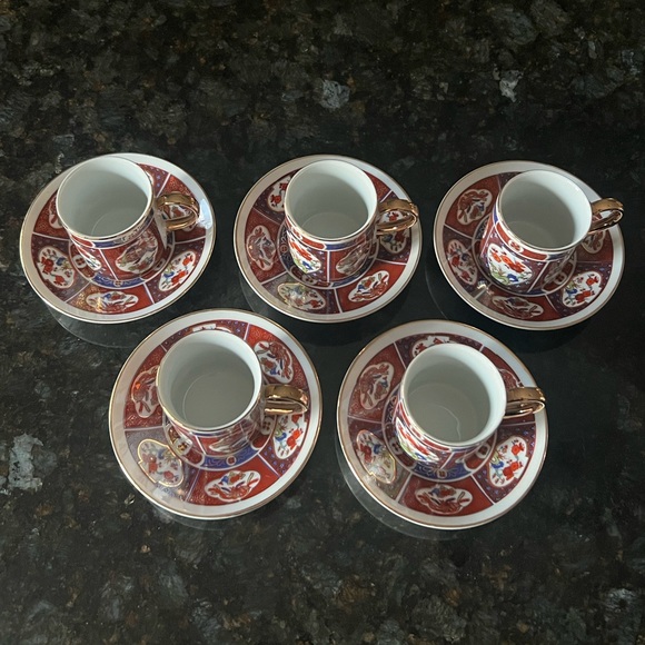 Vintage OMC OTAGIRI Japan porcelain demitasse Espresso Cup Saucer Set - Picture 7 of 8